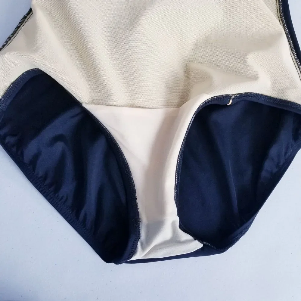 Roxanne Classics One Piece Swimsuit Women Size 14/38C Black Gold